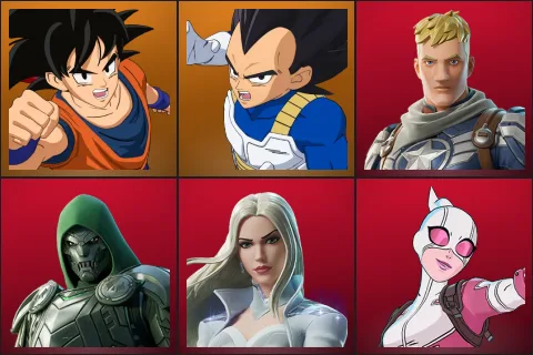 Son Goku, Vegeta, Captain Jones, Doom, Emma Frost, Gwenpool