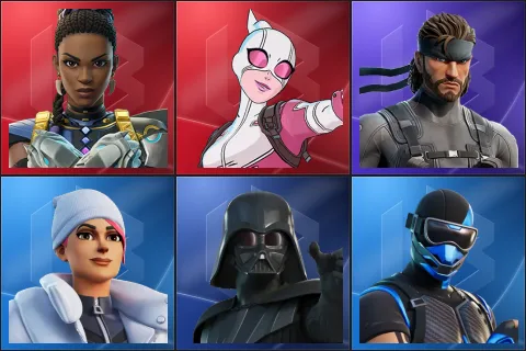 Shuri, Gwenpool, Solid Snake, Blizzard Bomber, Darth Vader, Fixer