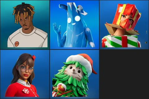 Slayer Juice WRLD, Polar Peely, Holiday Boxy, Krisabelle, Winterfest Bushranger