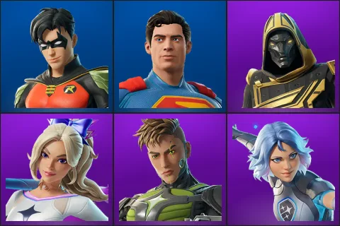 Robin, Superman, Blitz Knight, Haylee Skye, Killswitch, Lightrider