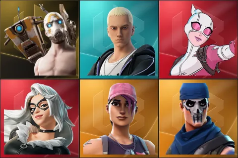 Psycho Bandit, Slim Shady, Gwenpool, Black Cat, Rose Team Leader, Warpaint