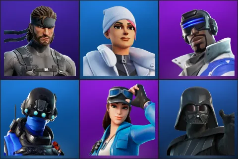 Solid Snake, Blizzard Bomber, Blue Striker, Carbon Commando, Cloud Striker, Darth Vader