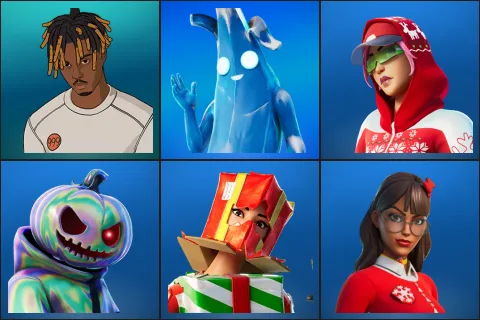 Slayer Juice WRLD, Polar Peely, Arctic Adeline, Chrome Punk, Holiday Boxy, Krisabelle
