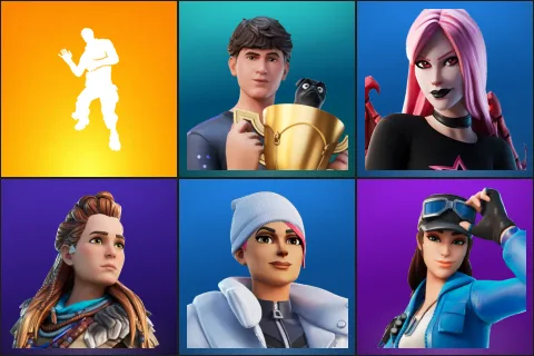 Laugh It Up, Bugha, Haze, Aloy, Blizzard Bomber, Cloud Striker