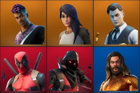 Fade, Gear Specialist Maya, Midas, Deadpool, Ravenpool, Aquaman