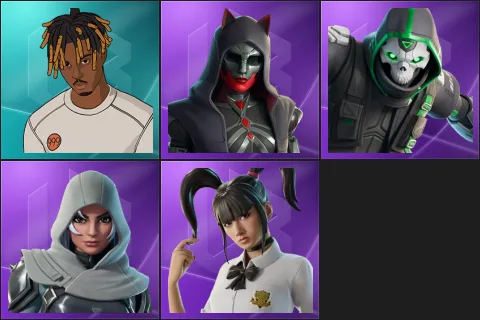 Slayer Juice WRLD, Felina, Skulldroid, Vanguard Zadie, Yuki Yubari