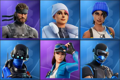 Solid Snake, Blizzard Bomber, Blue Team Leader, Carbon Commando, Cloud Striker, Fixer