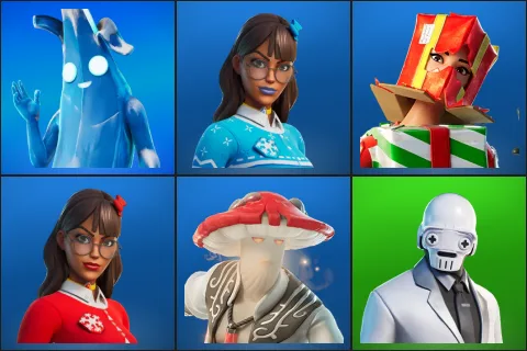 Polar Peely, Blizzabelle, Holiday Boxy, Krisabelle, Redcap, GHOST Enforcer
