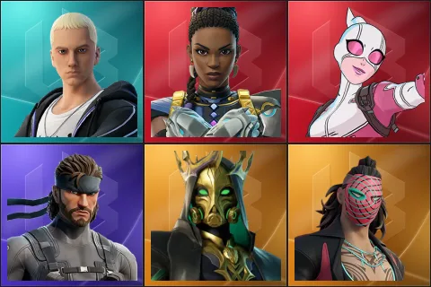 Slim Shady, Shuri, Gwenpool, Solid Snake, Hades, Kado Thorne