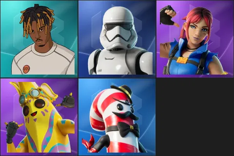 Slayer Juice WRLD, First Order Stormtrooper, Explorer Emilie, Island Adventure Peely, Mr. Dappermint