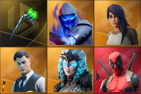 Merry Mint Axe, Fusion, Gear Specialist Maya, Midas, Valkyrie, Deadpool