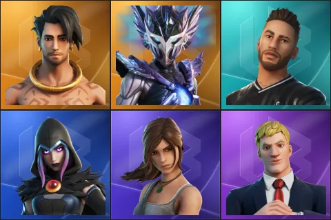 Raz, Spire Assassin, Neymar Jr, Rebirth Raven, Lara Croft, Agent Jones