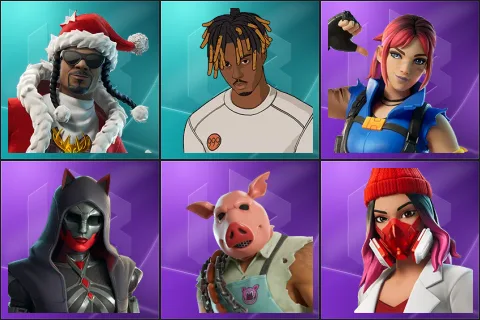 Santa Dogg, Slayer Juice WRLD, Explorer Emilie, Felina, Pig the Butcher, Yulejacket