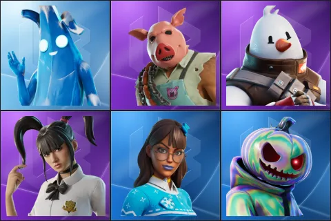 Polar Peely, Pig the Butcher, Snowmando, Yuki Yubari, Blizzabelle, Chrome Punk