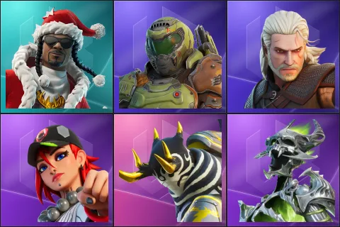 Santa Dogg, Doom Slayer, Geralt of Rivia, Dusty, Gildhart, Keleritas
