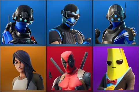 Carbon Commando, Fixer, Trilogy, Gear Specialist Maya, Deadpool, Agent Peely
