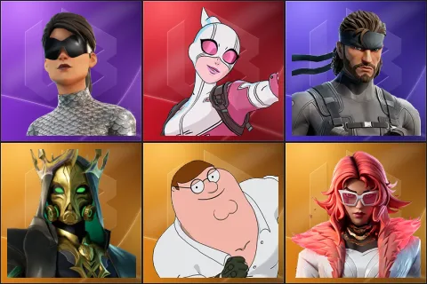 Unchained Ramirez, Gwenpool, Solid Snake, Hades, Peter Griffin, Valeria