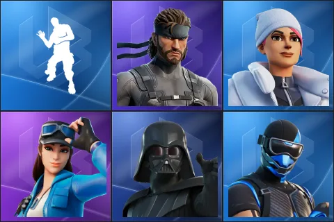 Laugh It Up, Solid Snake, Blizzard Bomber, Cloud Striker, Darth Vader, Fixer