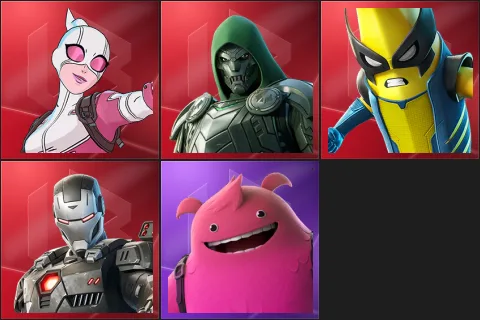 Gwenpool, Doom, Peelverine, War Machine, Yeddy