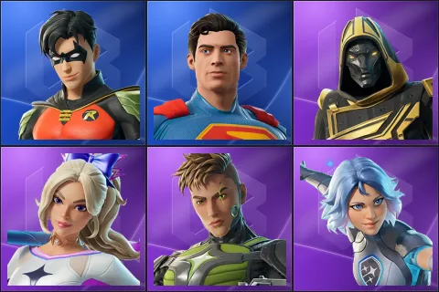 Robin, Superman, Blitz Knight, Haylee Skye, Killswitch, Lightrider