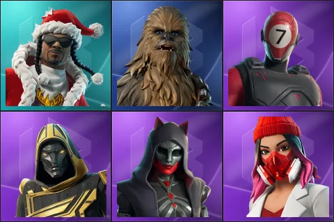 Santa Dogg, Chewbacca, 7-Ball, Blitz Knight, Felina, Yulejacket