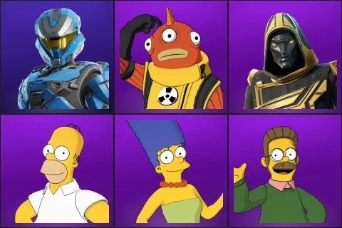 UNSC Spartan, Blinky Fishstick, Blitz Knight, Homer Simpson, Marge Simpson, Ned Flanders