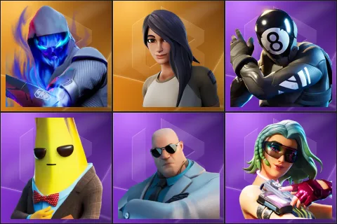 Fusion, Gear Specialist Maya, 8-Ball vs Scratch, Agent Peely, Brutus, Cameo vs Chic