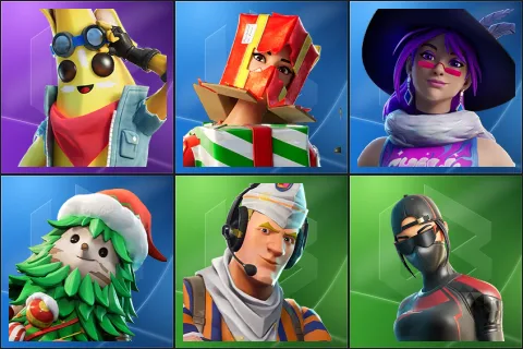 Adventure Peely, Holiday Boxy, Reverie, Winterfest Bushranger, Grill Sergeant, Scarlet Commander