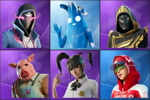 Xander, Polar Peely, Blitz Knight, Pig the Butcher, Yuki Yubari, Arctic Adeline
