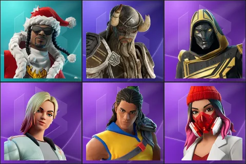 Santa Dogg, Nord Warrior, Blitz Knight, Jackie, Trailblazer Tai, Yulejacket