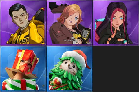 Golden Gear Midas, Ready Penny, Ricochet Rox, Holiday Boxy, Winterfest Bushranger