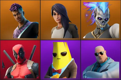 Fade, Gear Specialist Maya, Renzo the Destroyer, Deadpool, Agent Peely, Brutus