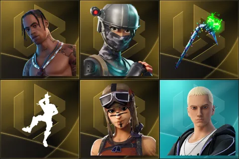 Travis Scott, Elite Agent, Merry Mint Axe, Take The L, Renegade Raider, Slim Shady