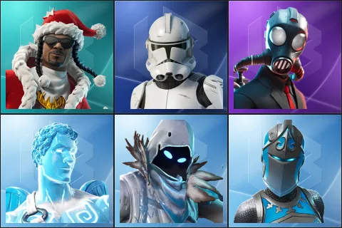 Santa Dogg, Clone Trooper, Chaos Agent, Frozen Love Ranger, Frozen Raven, Frozen Red Knight
