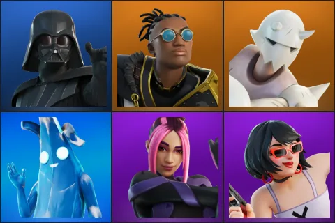 Darth Vader, Malik, Snap, Polar Peely, Adira, Evie
