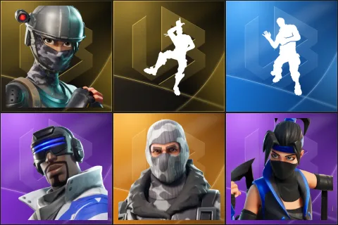 Elite Agent, Take The L, Laugh It Up, Blue Striker, Havoc, Indigo Kuno