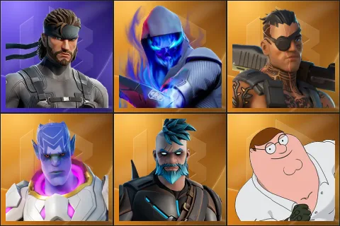 Solid Snake, Fusion, Joey, Kymera, Omegarok, Peter Griffin