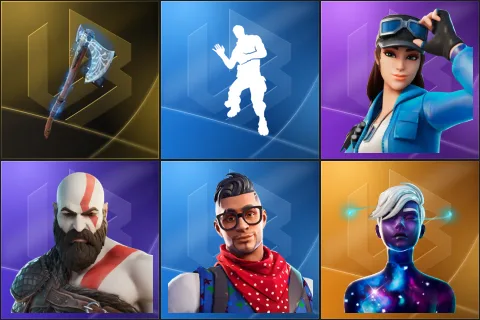 Leviathan Axe, Laugh It Up, Cloud Striker, Kratos, Prodigy, Galaxy Scout
