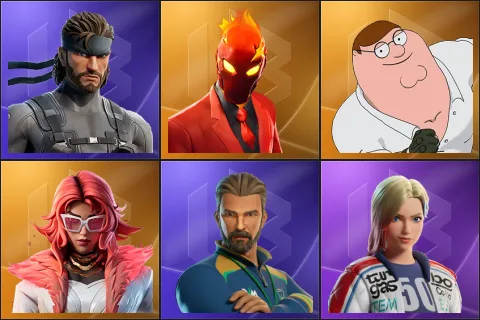 Solid Snake, Inferno, Peter Griffin, Valeria, Coach Gabi, Dueling Dragons Jackie