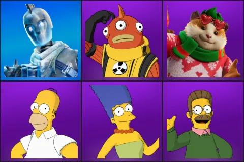Glacial Dummy, Blinky Fishstick, Cheeks, Homer Simpson, Marge Simpson, Ned Flanders