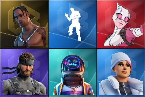 Travis Scott, Laugh It Up, Gwenpool, Solid Snake, Astro Jack, Blizzard Bomber