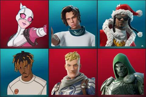 Gwenpool, Rubius, Santa Dogg, Slayer Juice WRLD, Captain Jones, Doom