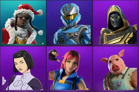Santa Dogg, UNSC Spartan, Blitz Knight, Dupli-Kate, Explorer Emilie, Pig the Butcher