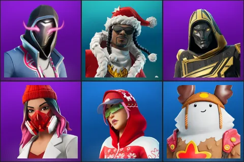 Xander, Santa Dogg, Blitz Knight, Yulejacket, Arctic Adeline, Sled Ready Guff
