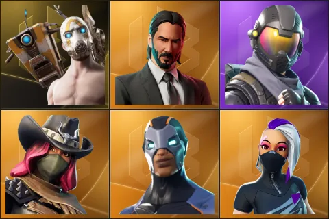 Psycho Bandit, John Wick, Rogue Agent, Calamity, Carbide, Catalyst