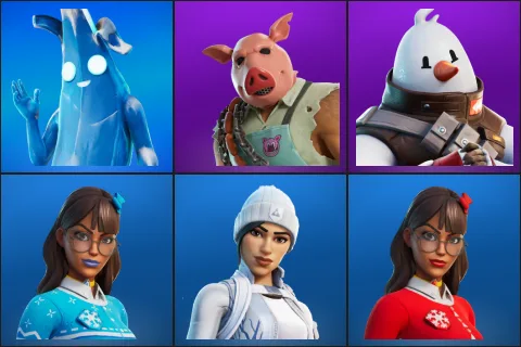 Polar Peely, Pig the Butcher, Snowmando, Blizzabelle, Frost Squad, Krisabelle