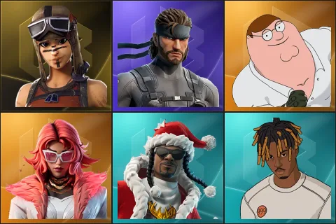 Renegade Raider, Solid Snake, Peter Griffin, Valeria, Santa Dogg, Slayer Juice WRLD