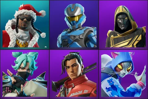 Santa Dogg, UNSC Spartan, Blitz Knight, Jade, Kendo, Nyanja