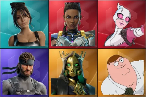 Iconic Kim Kardashian, Shuri, Gwenpool, Solid Snake, Hades, Peter Griffin