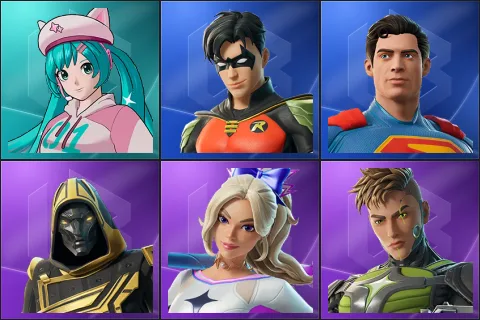 Neko Hatsune Miku, Robin, Superman, Blitz Knight, Haylee Skye, Killswitch